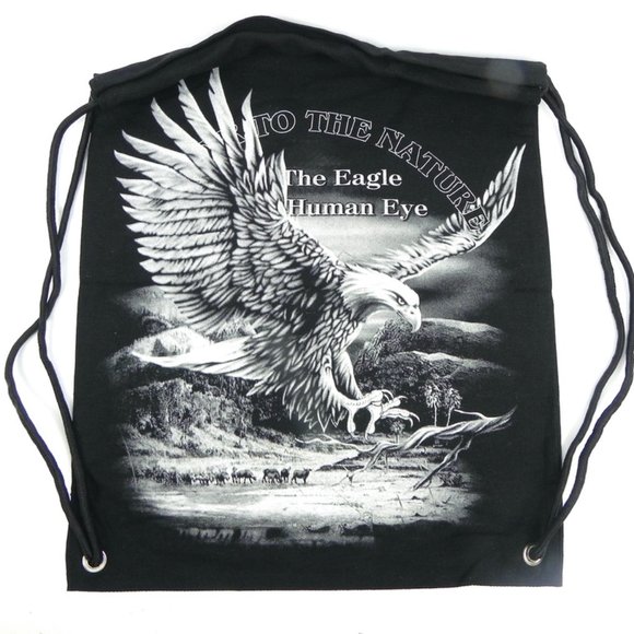 NWT Eagle Black Canvas Tote Bag - Picture 2 of 8